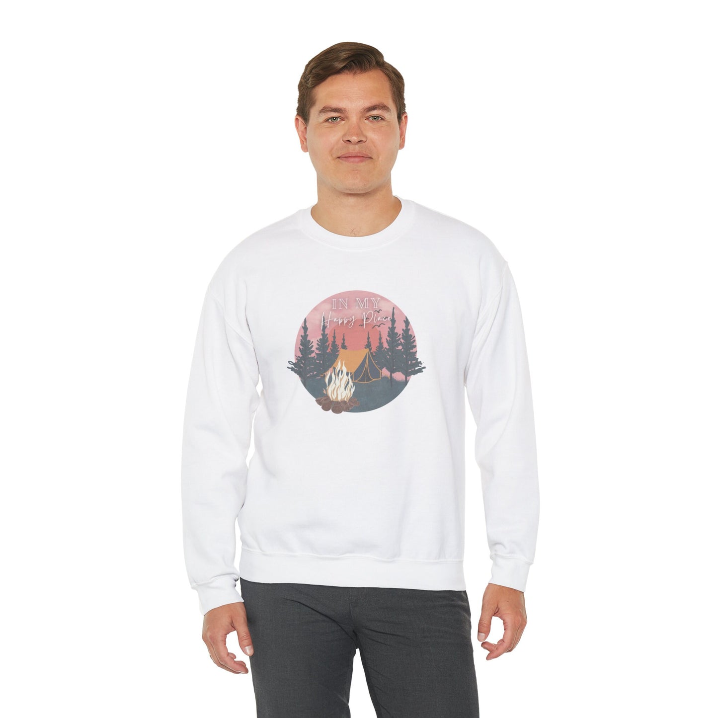 Camping In My Happy Place Sweater, Colourful Sweater, Fall Sweater, Autumn Sweatshirt