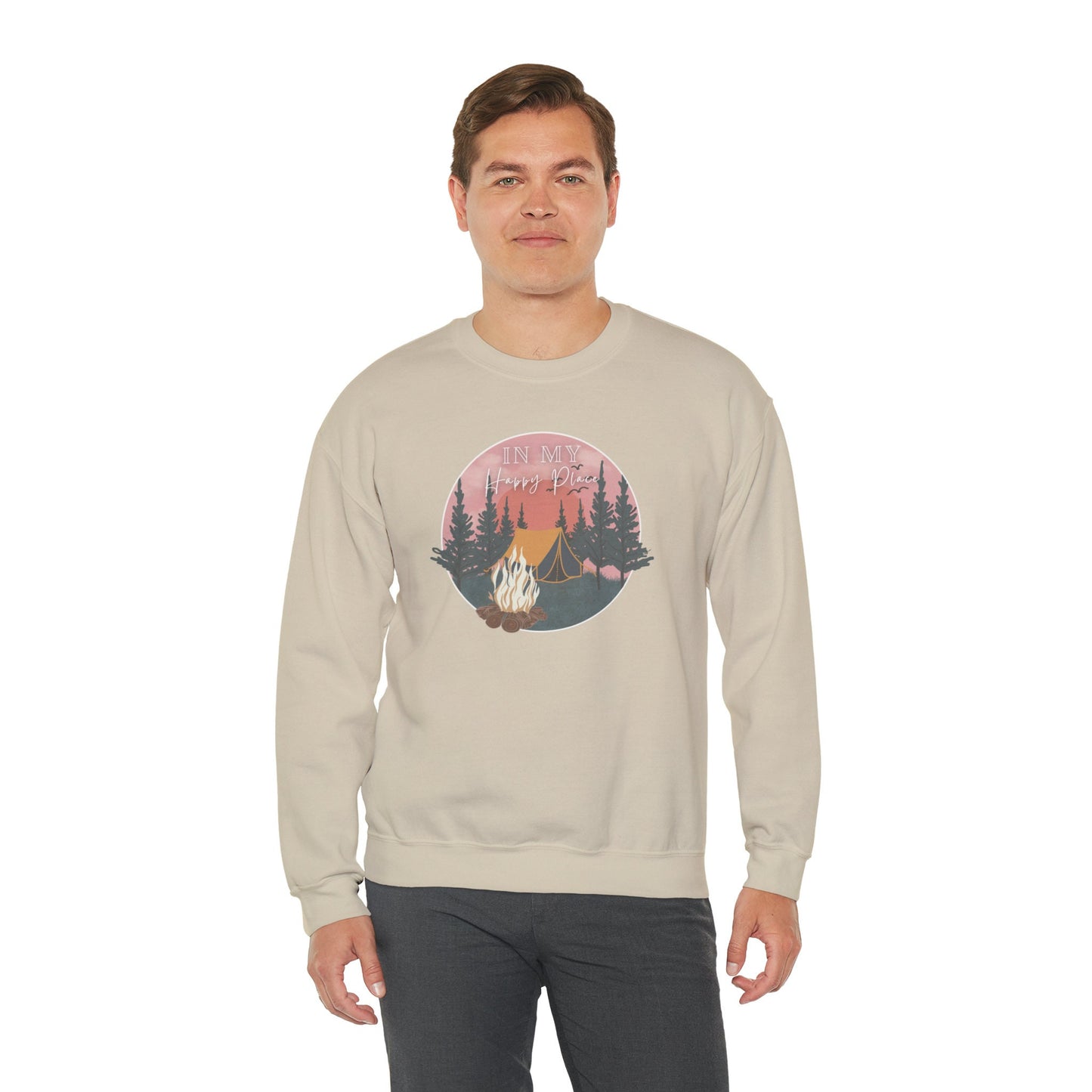 Camping In My Happy Place Sweater, Colourful Sweater, Fall Sweater, Autumn Sweatshirt EUR