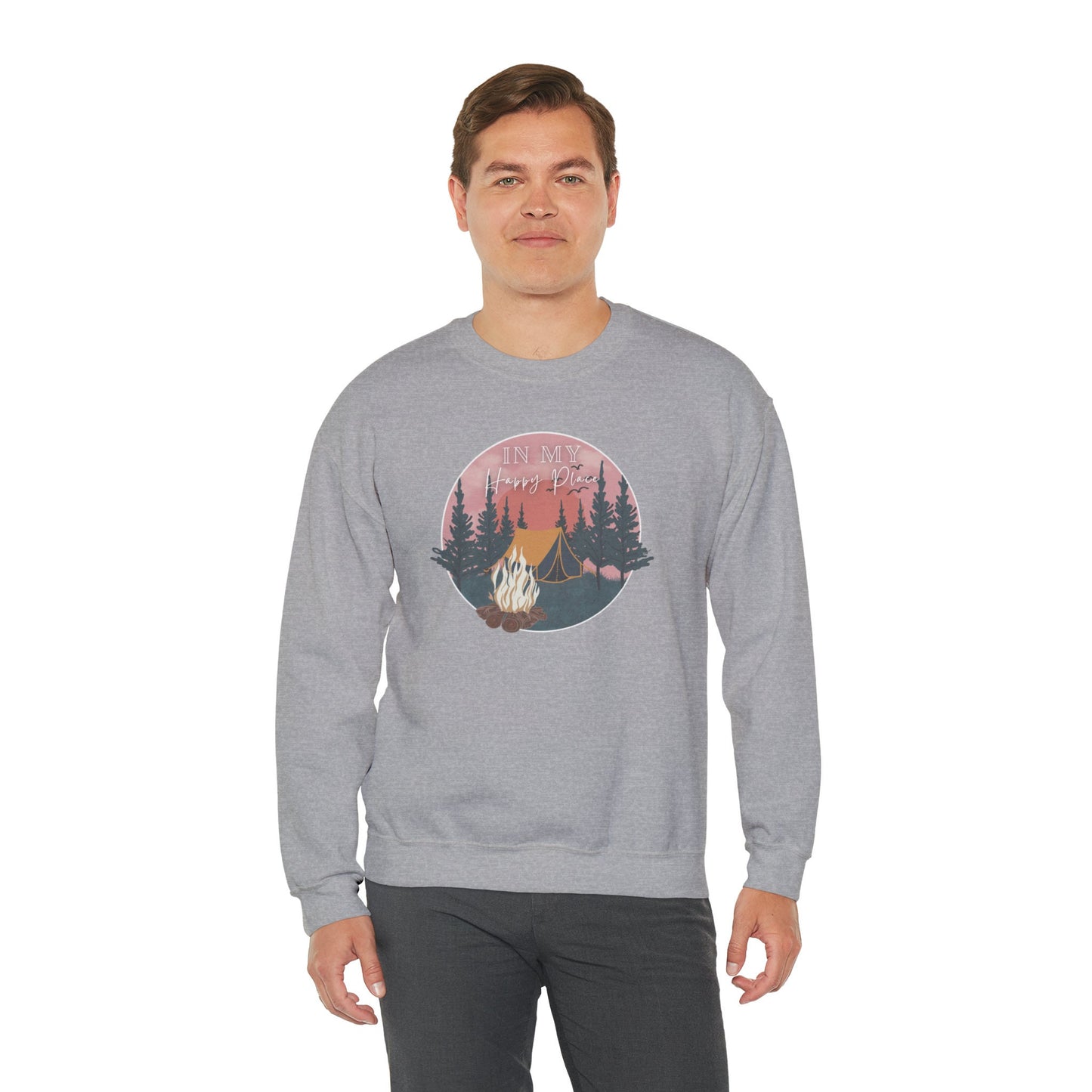 Camping In My Happy Place Sweater, Colourful Sweater, Fall Sweater, Autumn Sweatshirt EUR