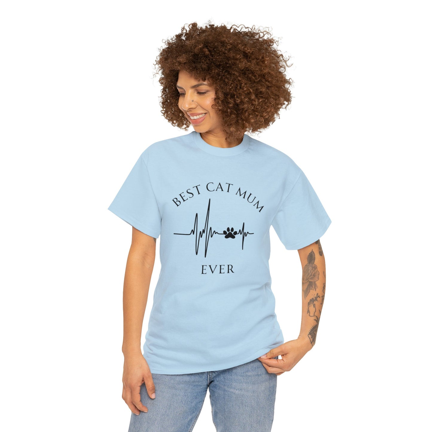 Funny Best Cat Mom Ever T-Shirt, Slogan T-Shirt, Womens T-shirt EUR