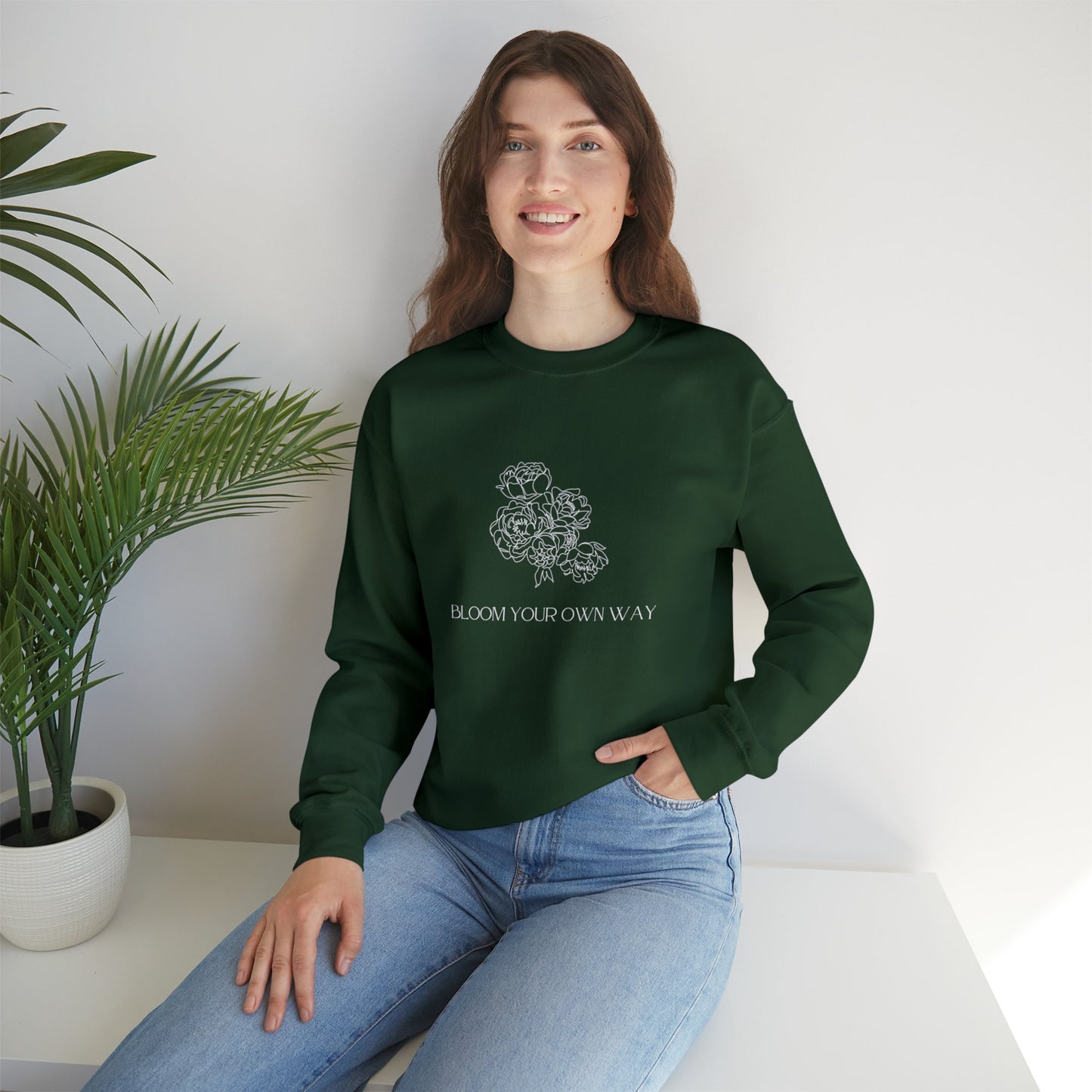 Floral Bloom Your Own Way Sweatshirt, Floral Crewneck Sweatshirt, Floral Jumper