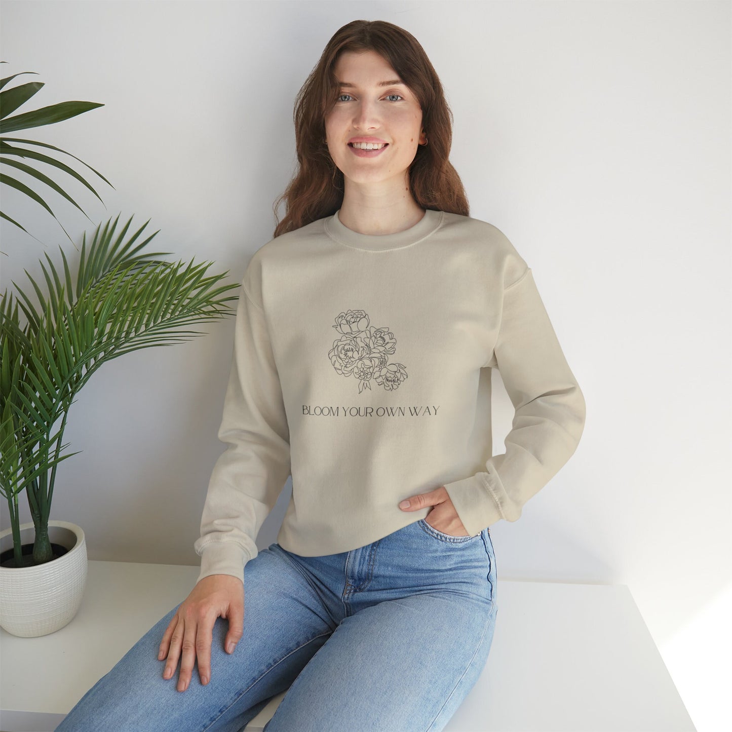 Floral Bloom Your Own Way Sweatshirt, Floral Crewneck Sweatshirt, Floral Jumper