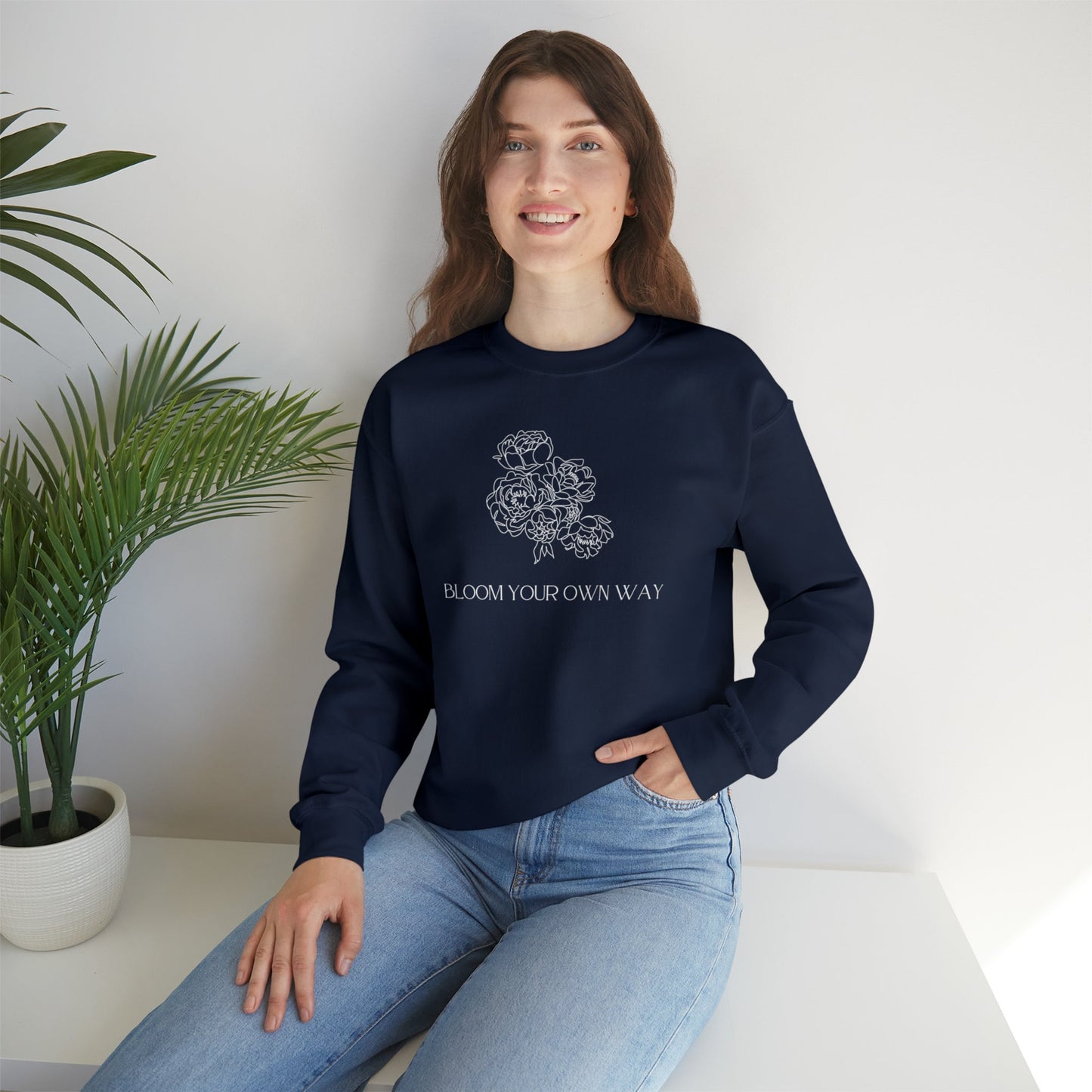 Floral Bloom Your Own Way Sweatshirt, Floral Crewneck Sweatshirt, Floral Jumper EUR