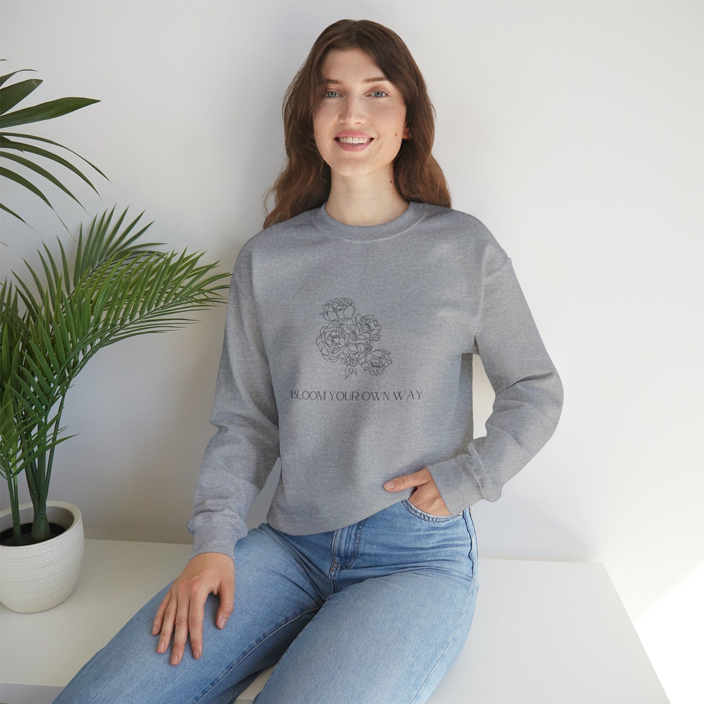 Floral Bloom Your Own Way Sweatshirt, Floral Crewneck Sweatshirt, Floral Jumper