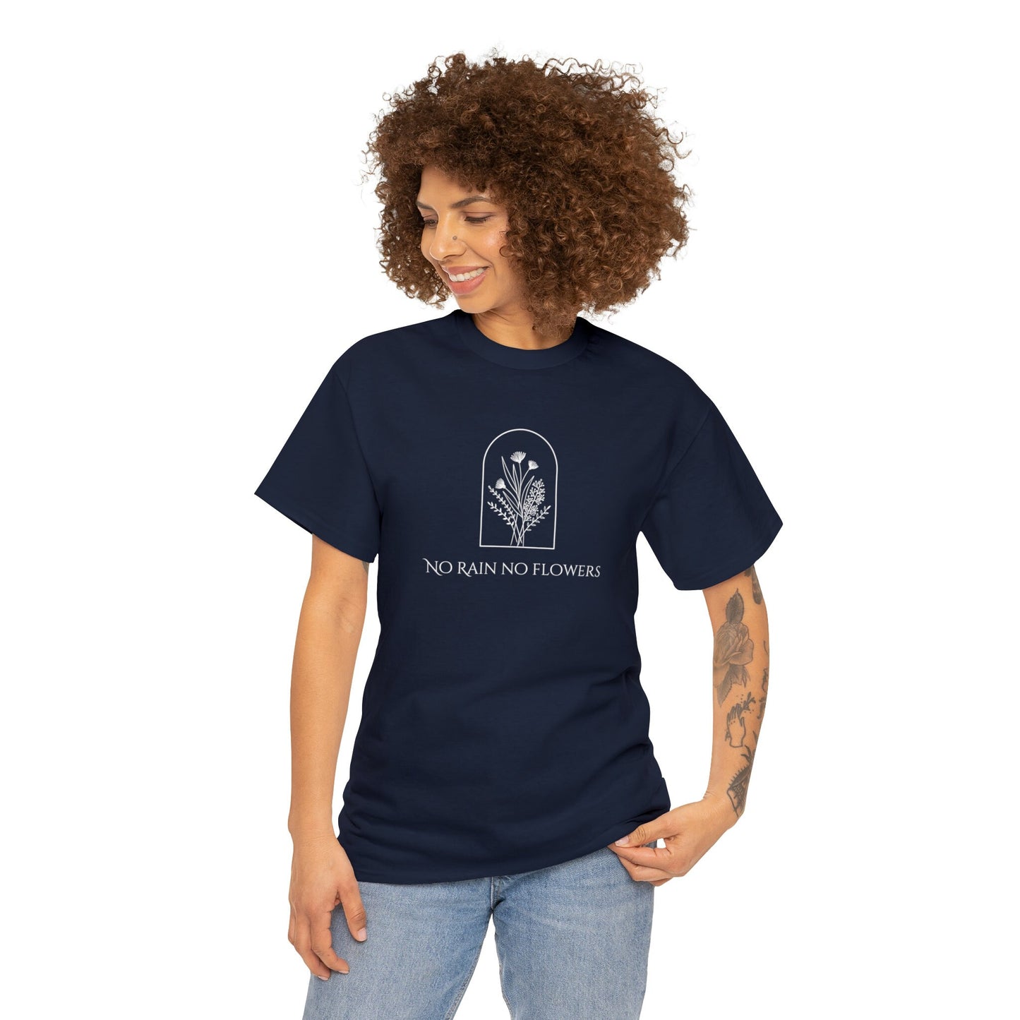 Wildflower No Rain No Flowers T-shirt, Floral Crewneck T-shirt, Floral Shirt