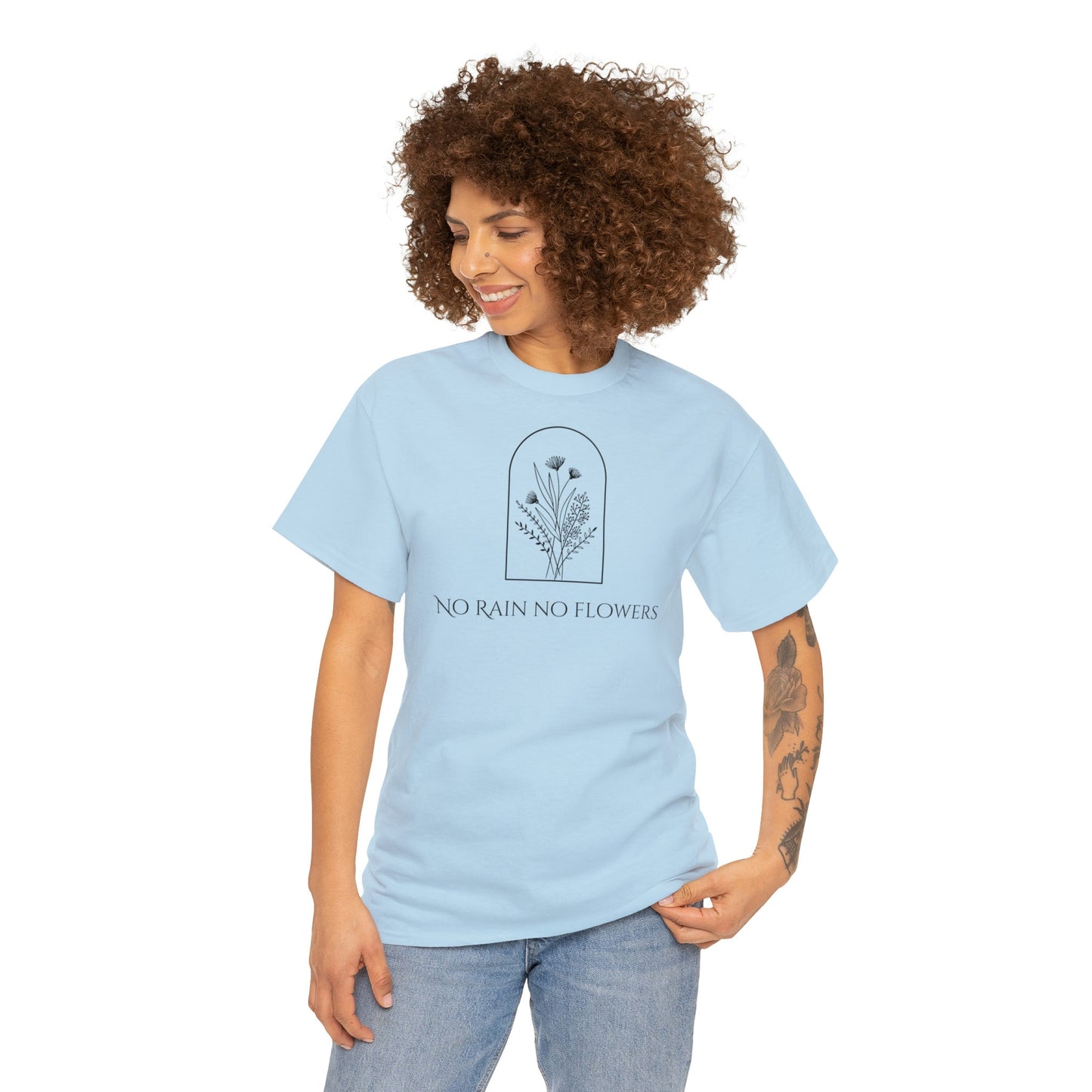 Wildflower No Rain No Flowers T-shirt, Floral Crewneck T-shirt, Floral Shirt EUR