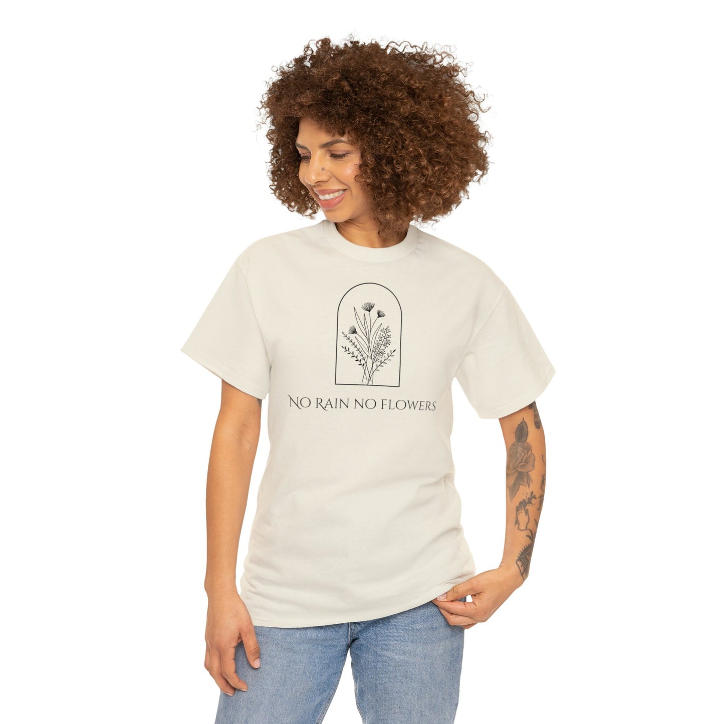 Wildflower No Rain No Flowers T-shirt, Floral Crewneck T-shirt, Floral Shirt EUR