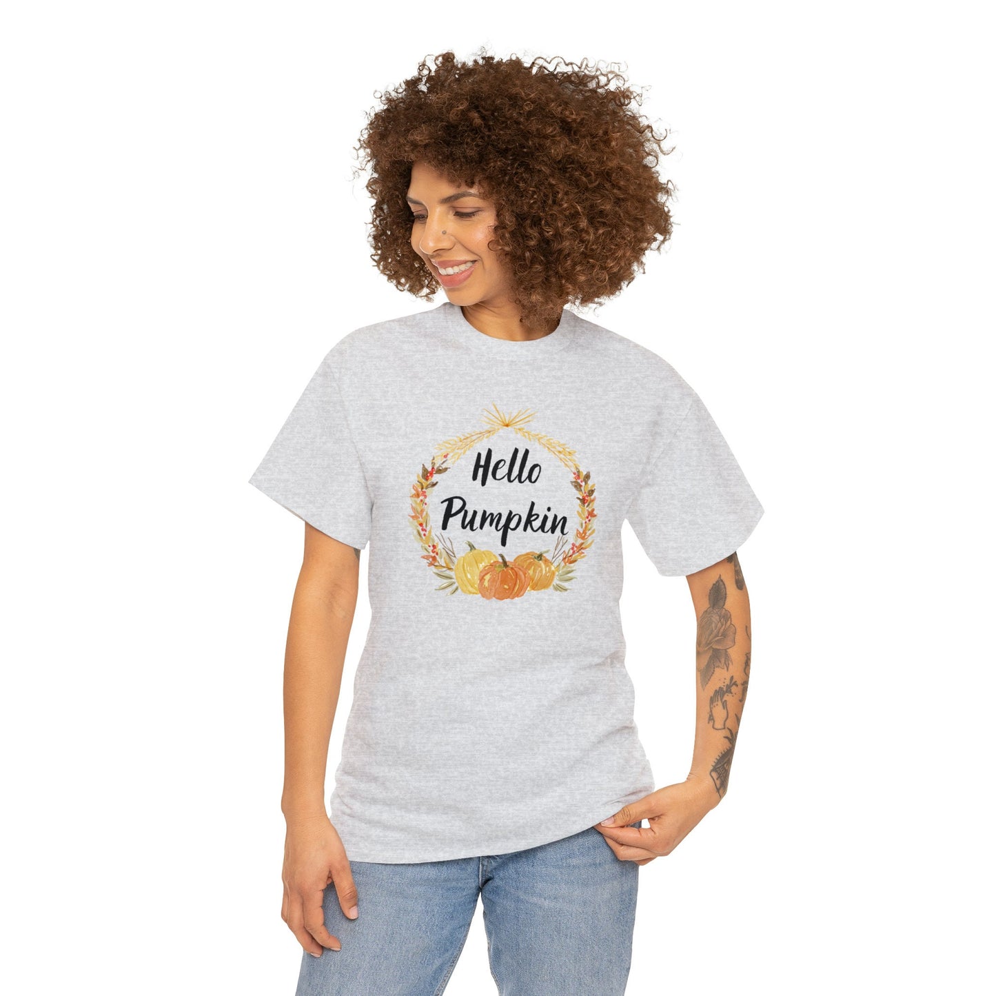 Hello Pumpkin T-shirt, Autumn T-shirt, Fall Aesthetic Shirt, Short Sleeve T-shirt