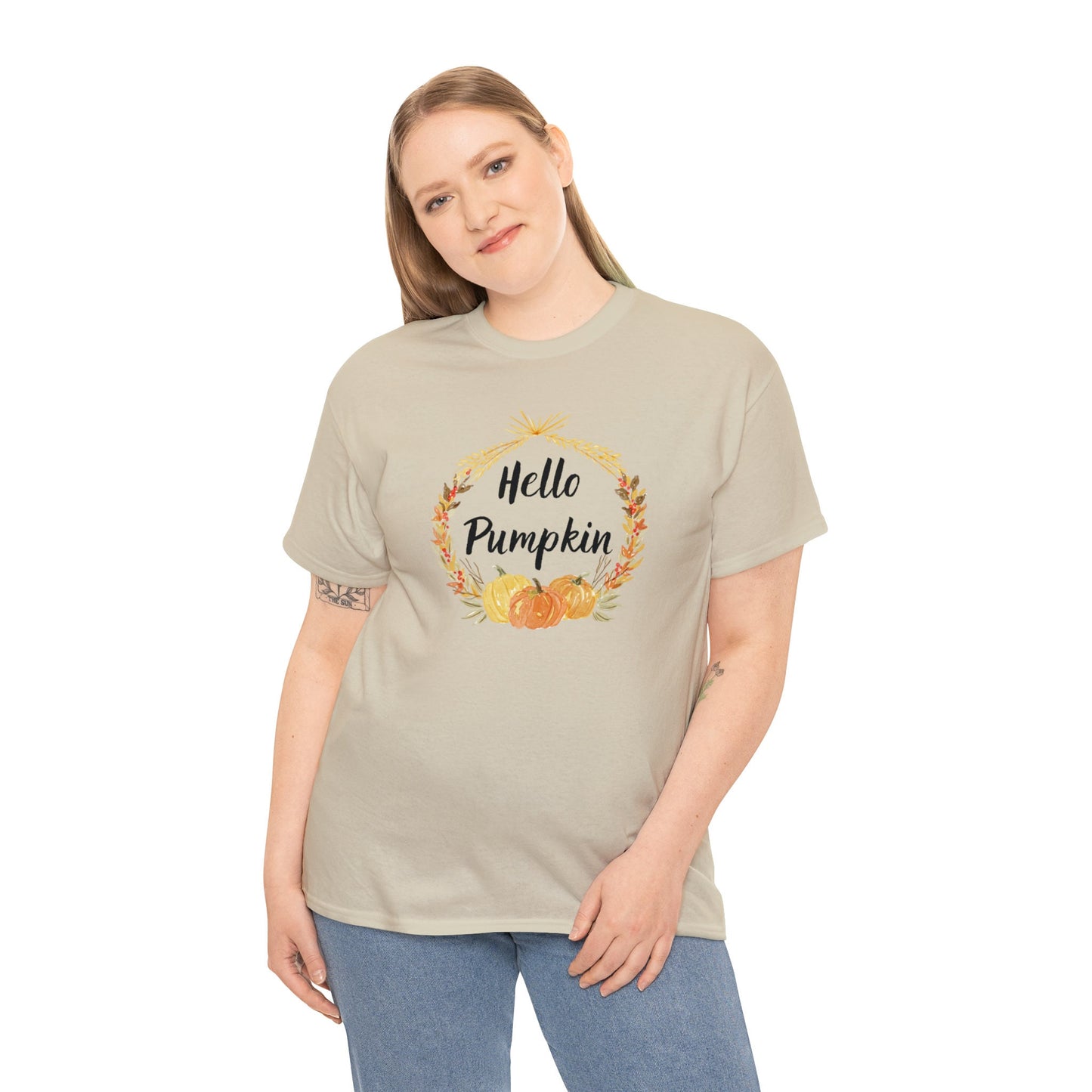 Hello Pumpkin T-shirt, Autumn T-shirt, Fall Aesthetic Shirt, Short Sleeve T-shirt