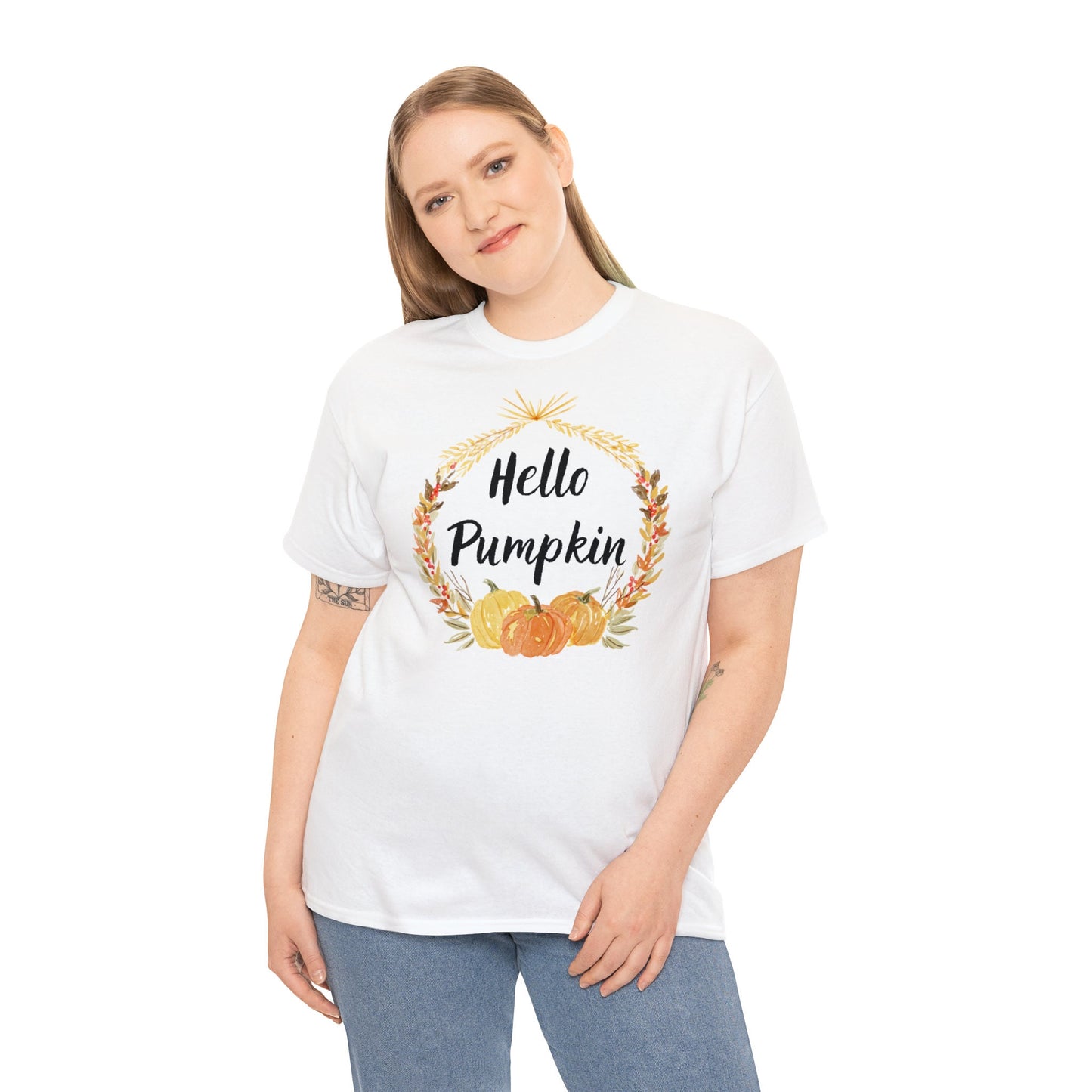 Hello Pumpkin T-shirt, Autumn T-shirt, Fall Aesthetic Shirt, Short Sleeve T-shirt EUR