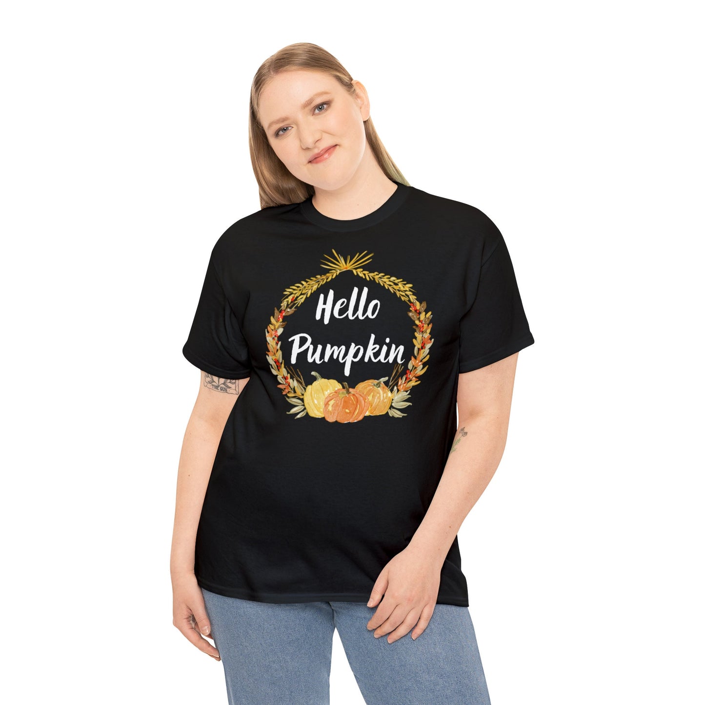 Hello Pumpkin T-shirt, Autumn T-shirt, Fall Aesthetic Shirt, Short Sleeve T-shirt EUR