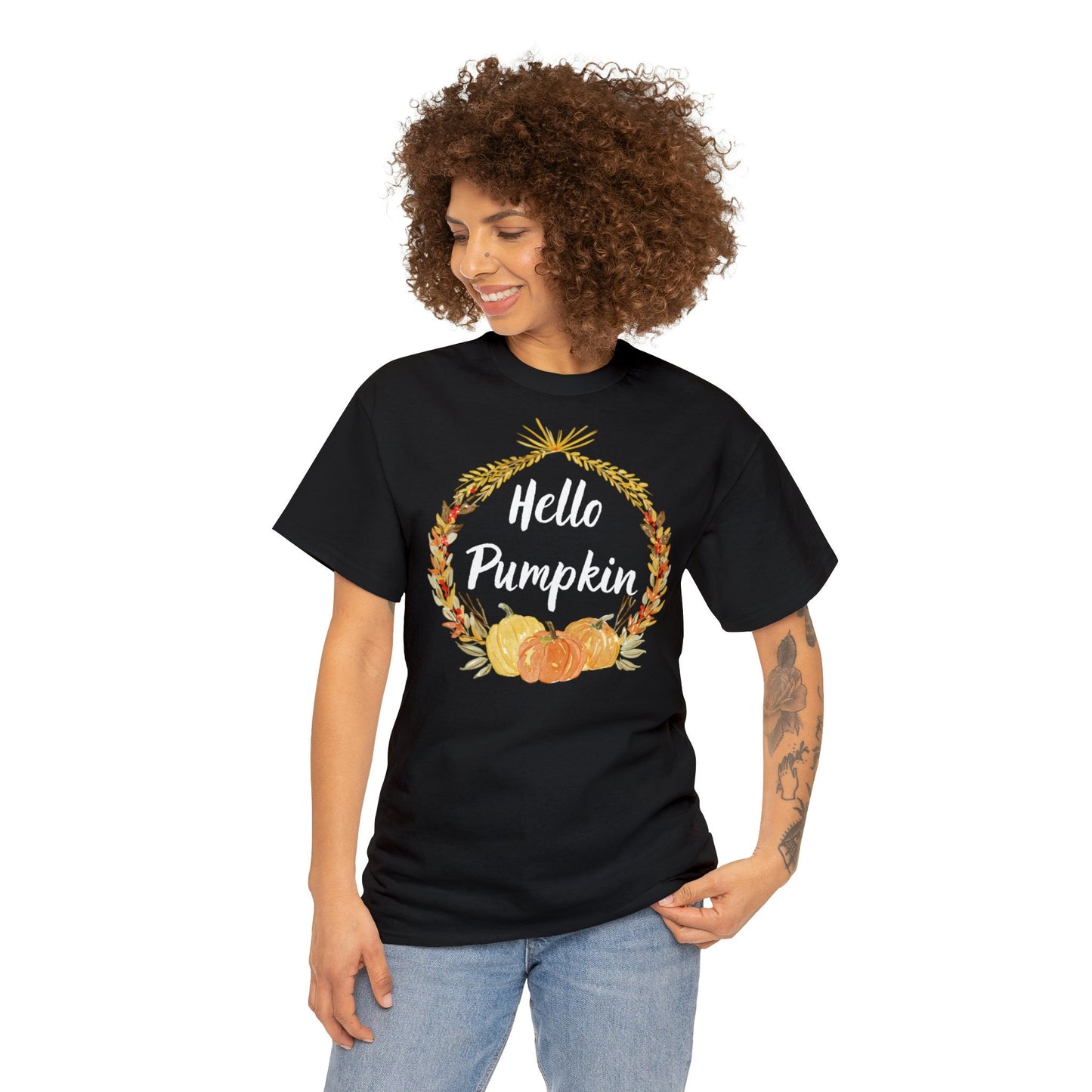 Hello Pumpkin T-shirt, Autumn T-shirt, Fall Aesthetic Shirt, Short Sleeve T-shirt EUR