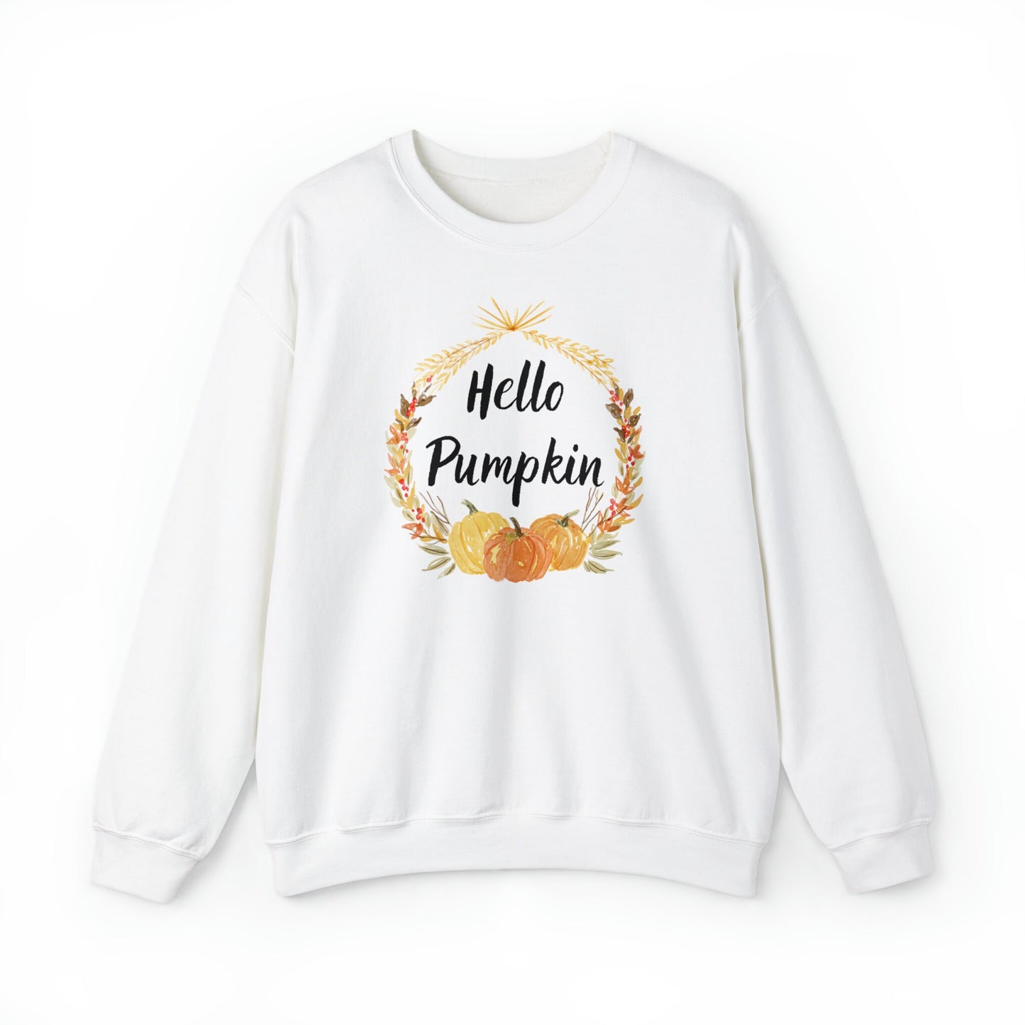 Hello Pumpkin Sweatshirt, Autumn Sweatshirt, Fall Aesthetic Sweatshirt, Long Sleeve Sweatshirt EUR