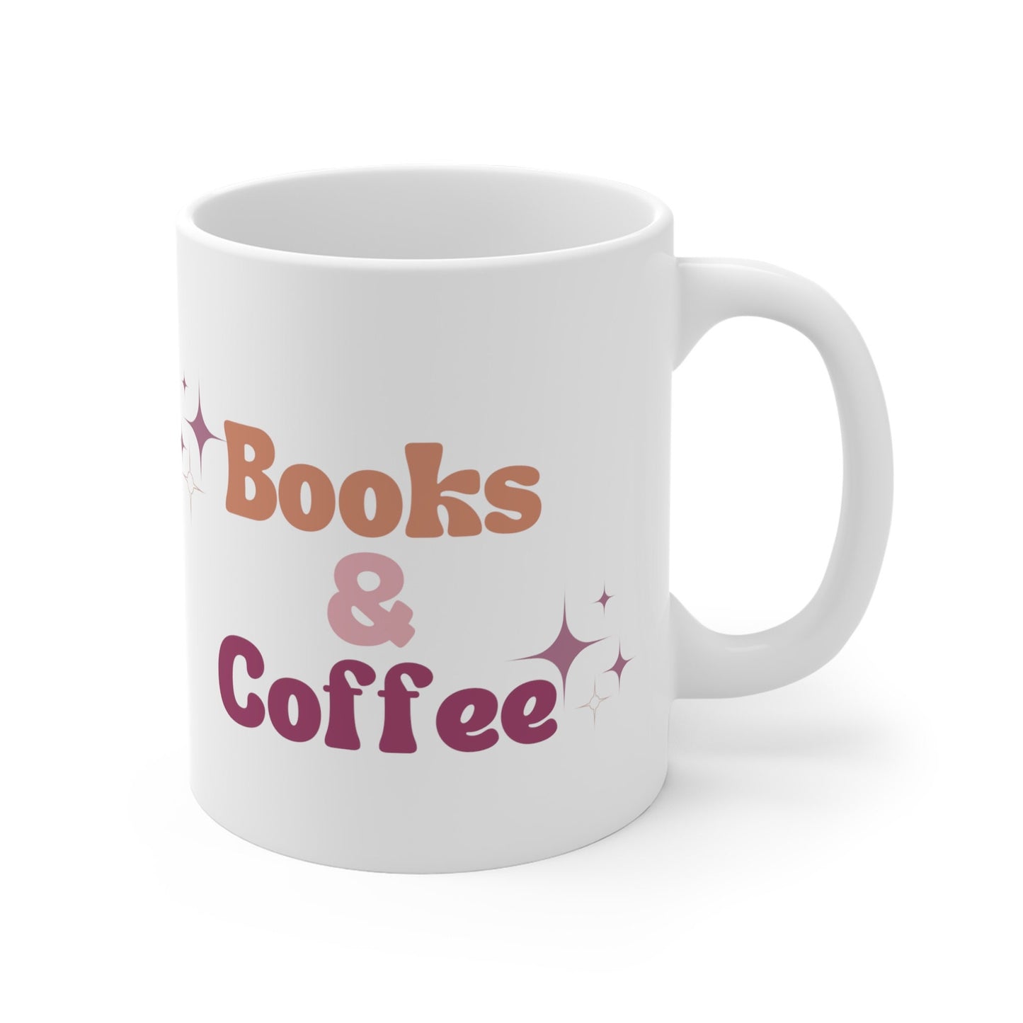 Cute Books and Coffee Mug, Slogan Mug, Ceramic Coffee Mug