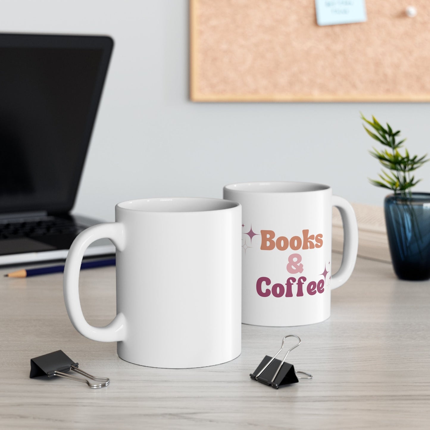 Cute Books and Coffee Mug, Slogan Mug, Ceramic Coffee Mug