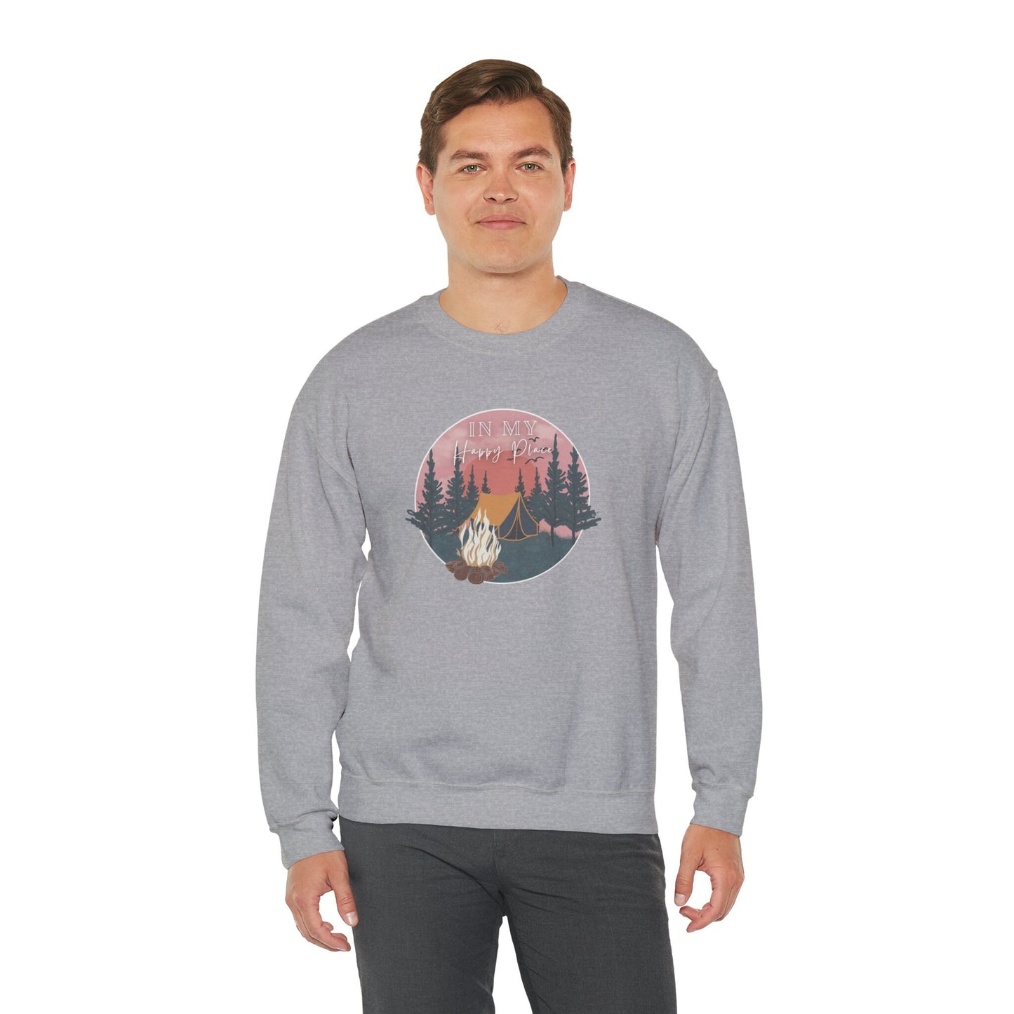 Camping In My Happy Place Sweater, Colourful Sweater, Fall Sweater, Autumn Sweatshirt