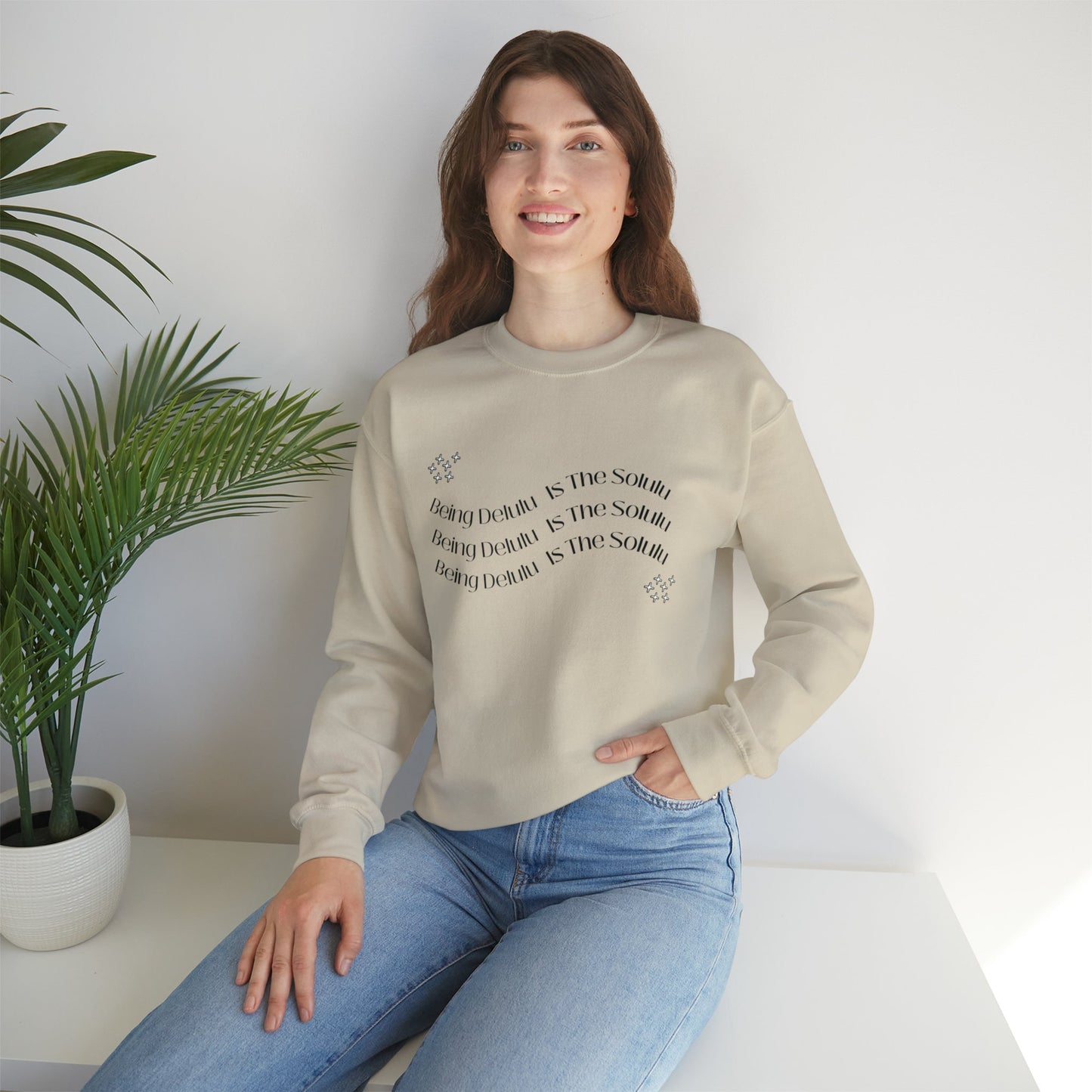 Being Delulu Is The Solulu, Funny Sweater, Slogan Sweatshirt, Unisex Sweatshirt EUR