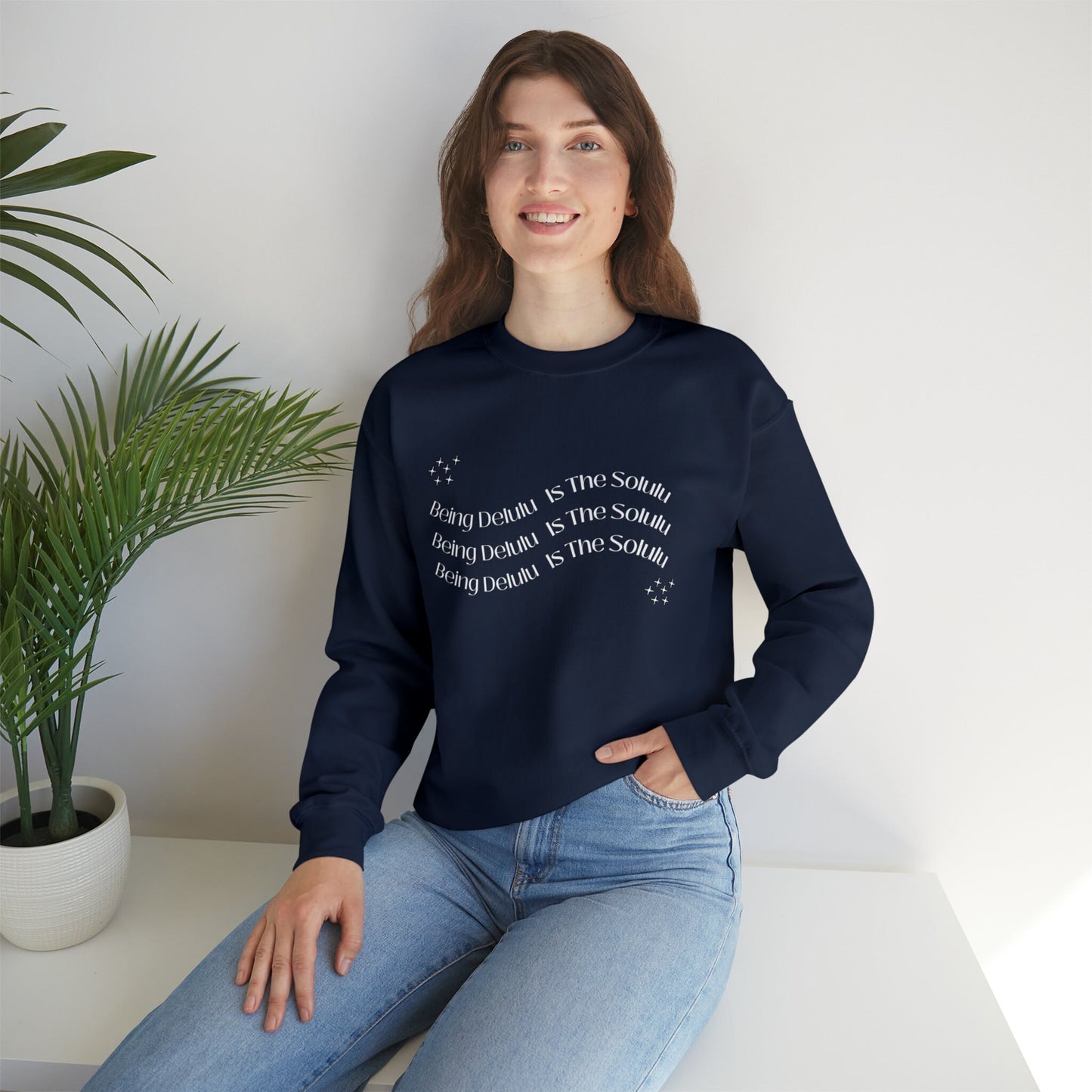 Being Delulu Is The Solulu, Funny Sweater, Slogan Sweatshirt, Unisex Sweatshirt EUR