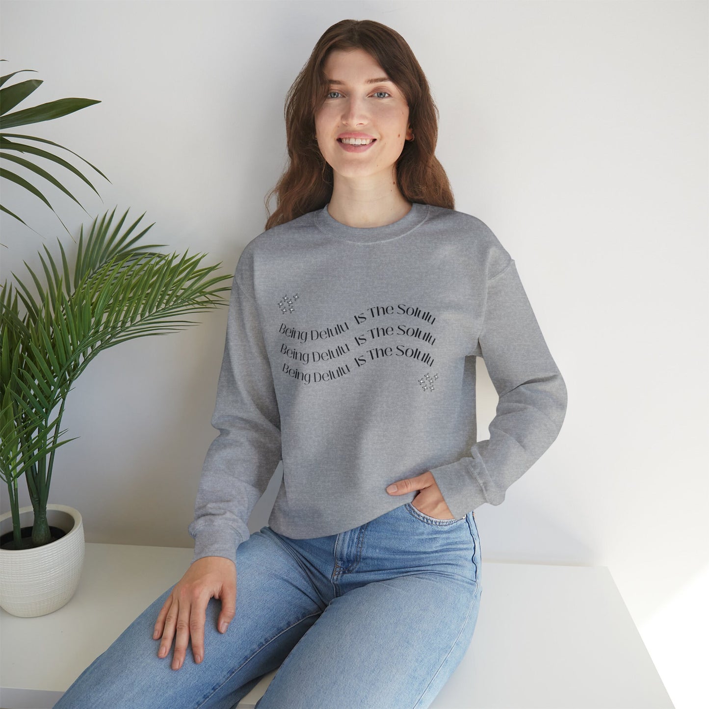 Being Delulu Is The Solulu, Funny Sweater, Slogan Sweatshirt, Unisex Sweatshirt EUR