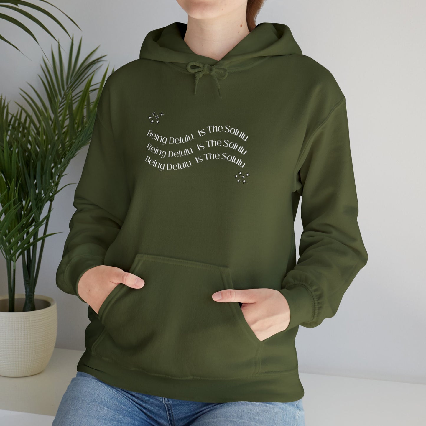 Being Delulu Is The Solulu, Funny Hooded Sweater, Slogan Hoodie, Unisex Hoodie EUR