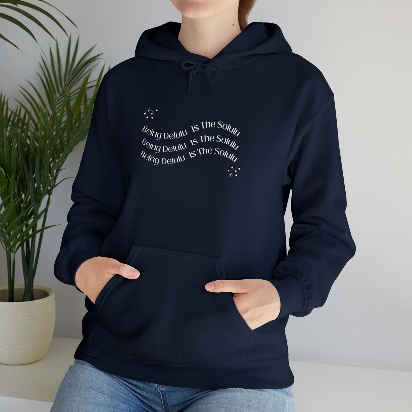 Being Delulu Is The Solulu, Funny Hooded Sweater, Slogan Hoodie, Unisex Hoodie EUR