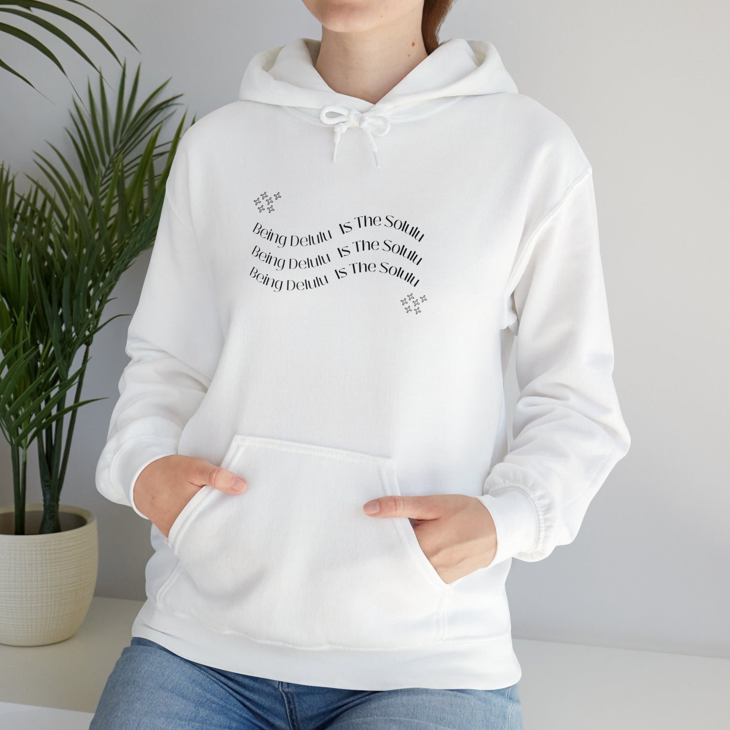 Being Delulu Is The Solulu, Funny Hooded Sweater, Slogan Hoodie, Unisex Hoodie EUR