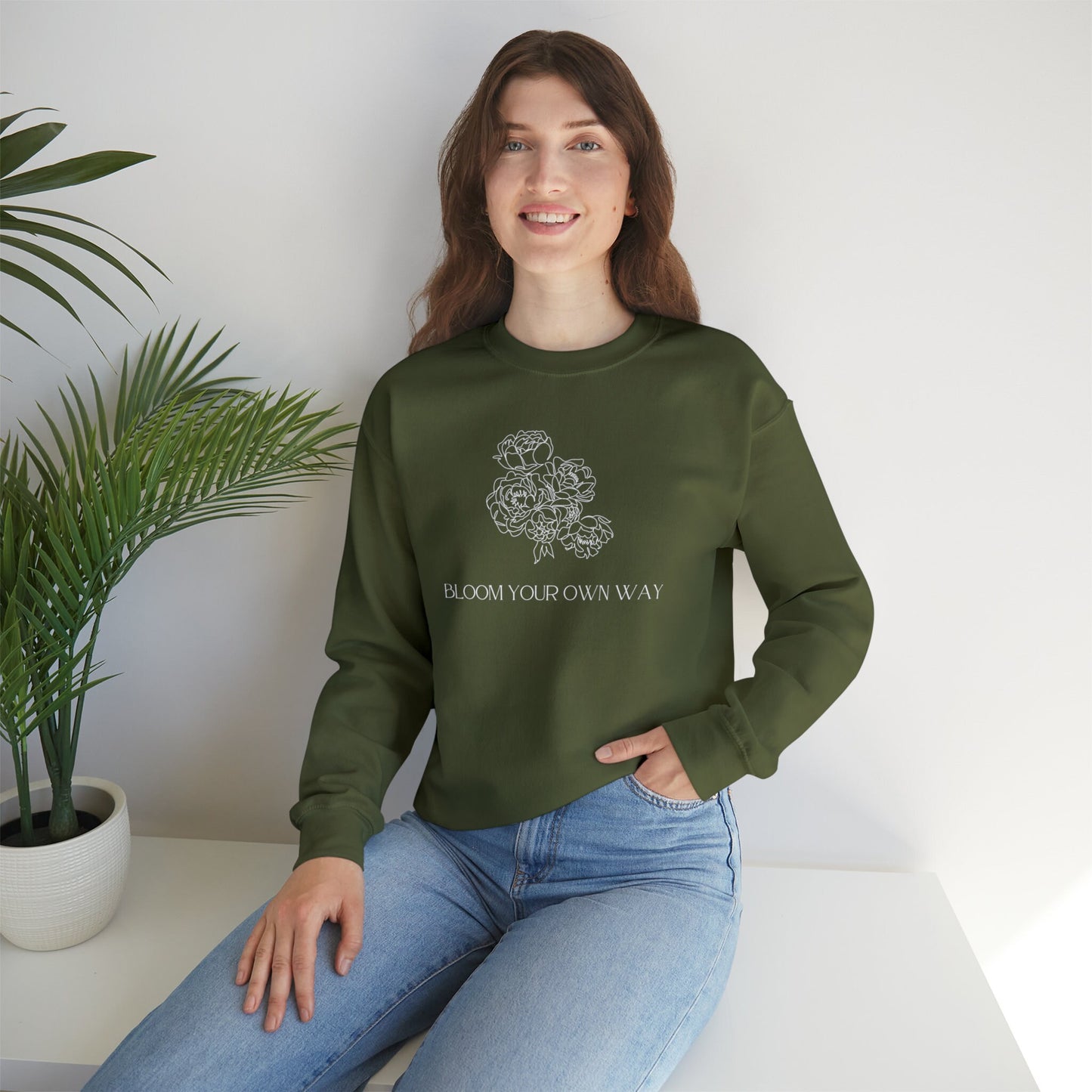 Floral Bloom Your Own Way Sweatshirt, Floral Crewneck Sweatshirt, Floral Jumper EUR