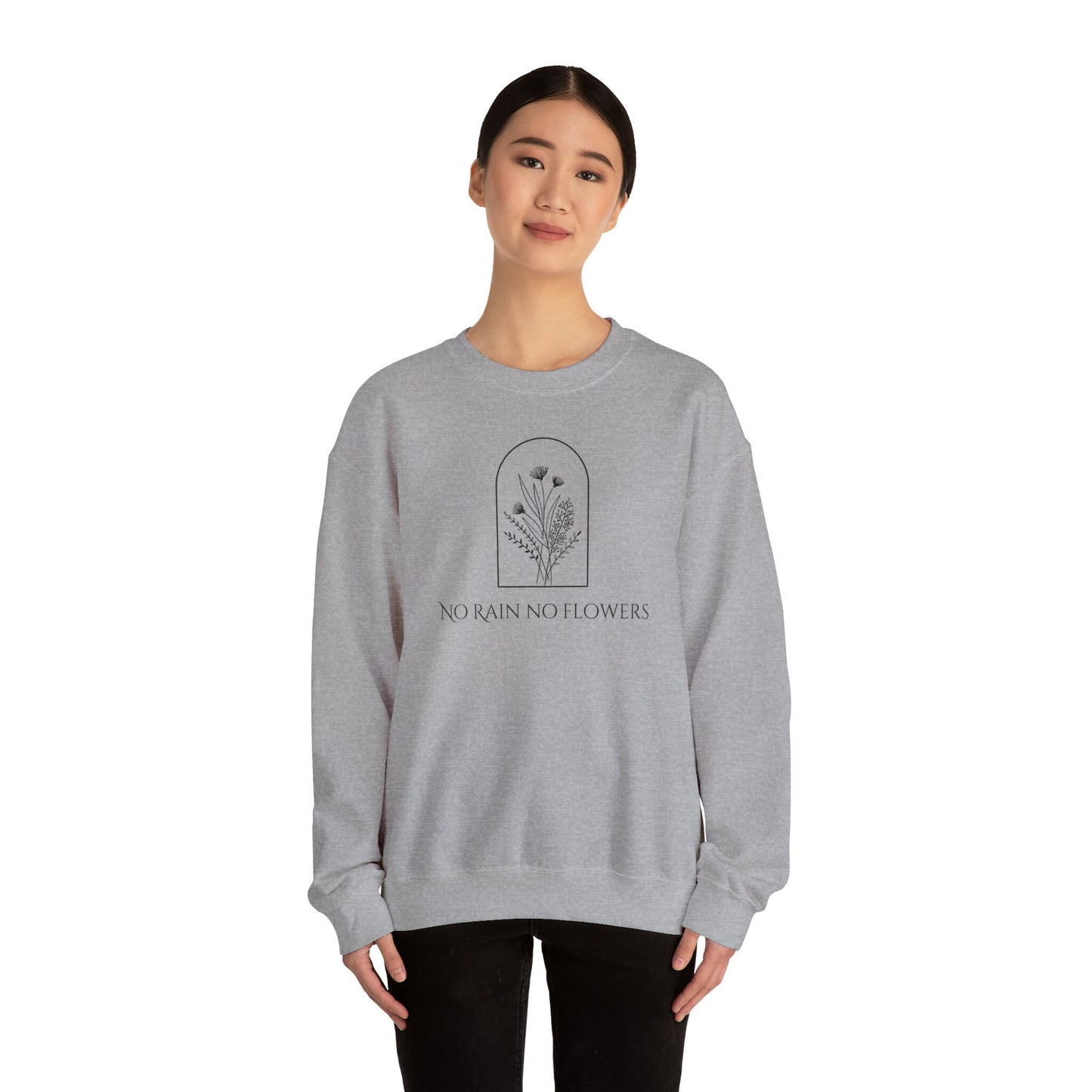 Wildflower No Rain No Flowers Sweatshirt, Floral Crewneck Sweatshirt, Floral Jumper EUR