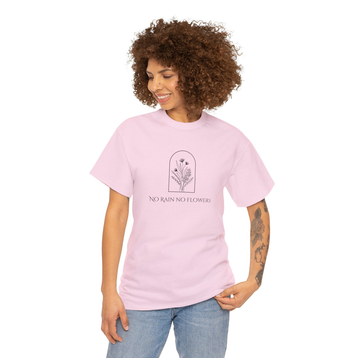 Wildflower No Rain No Flowers T-shirt, Floral Crewneck T-shirt, Floral Shirt