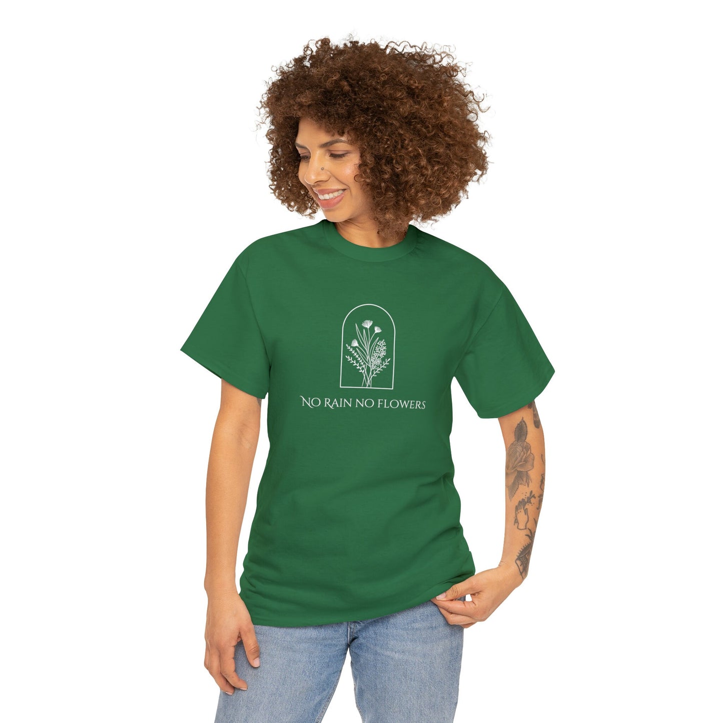 Wildflower No Rain No Flowers T-shirt, Floral Crewneck T-shirt, Floral Shirt