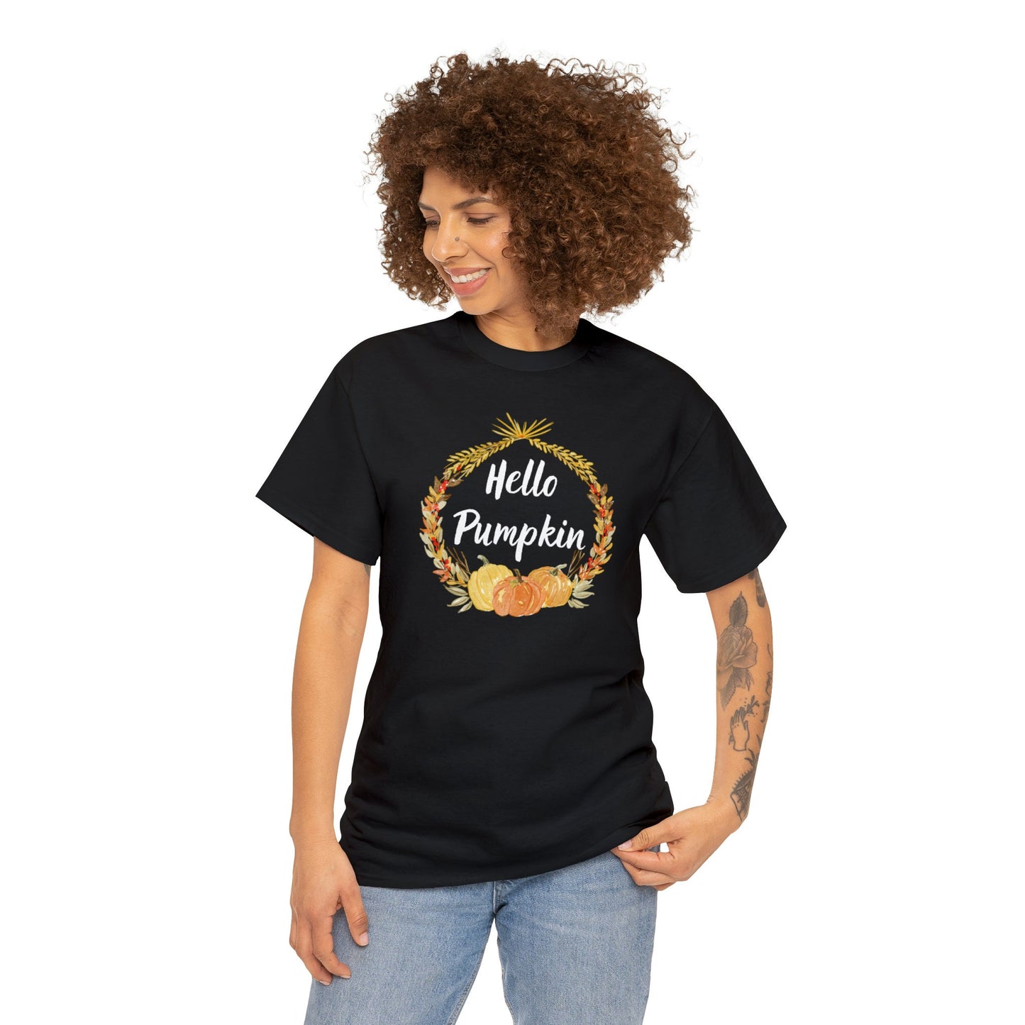 Hello Pumpkin T-shirt, Autumn T-shirt, Fall Aesthetic Shirt, Short Sleeve T-shirt