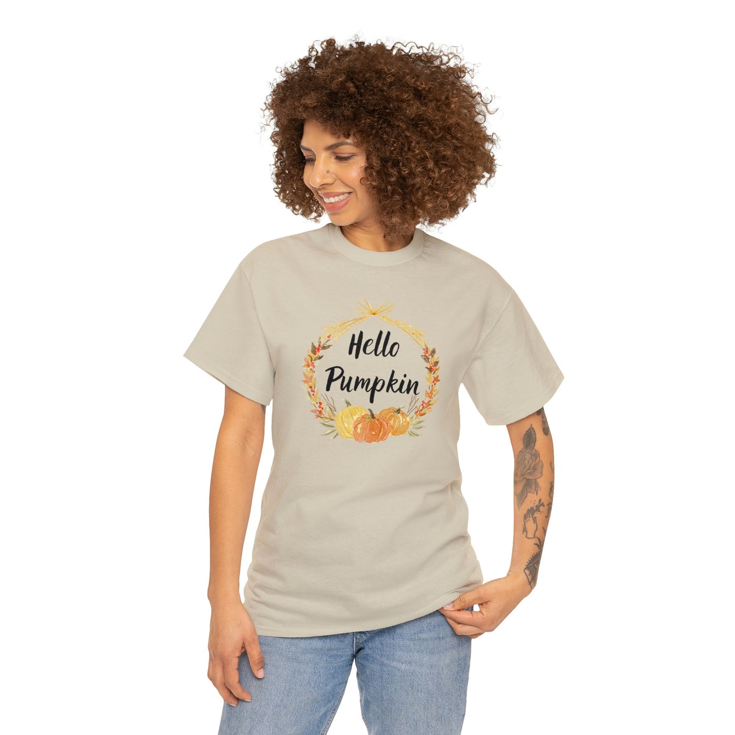 Hello Pumpkin T-shirt, Autumn T-shirt, Fall Aesthetic Shirt, Short Sleeve T-shirt