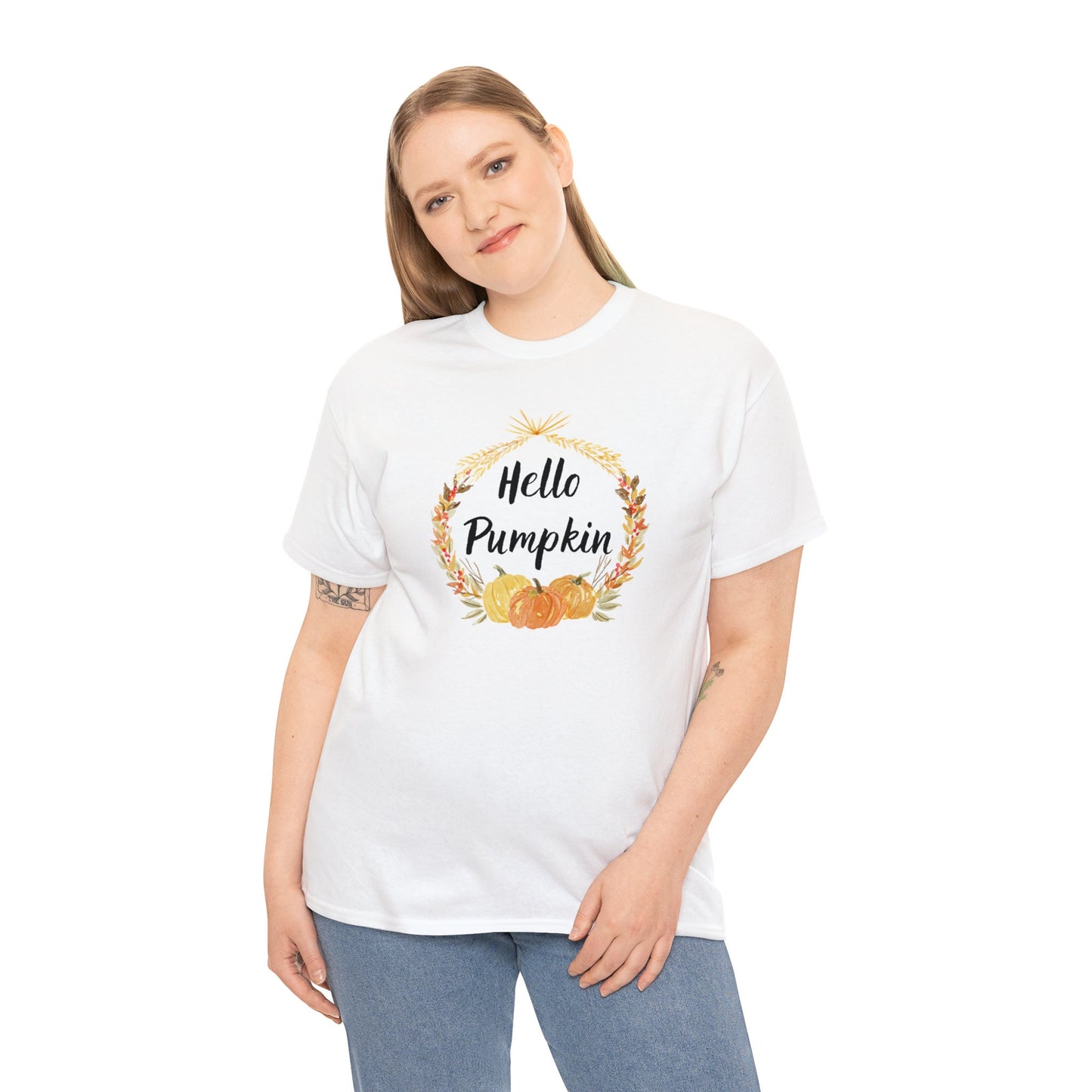 Hello Pumpkin T-shirt, Autumn T-shirt, Fall Aesthetic Shirt, Short Sleeve T-shirt