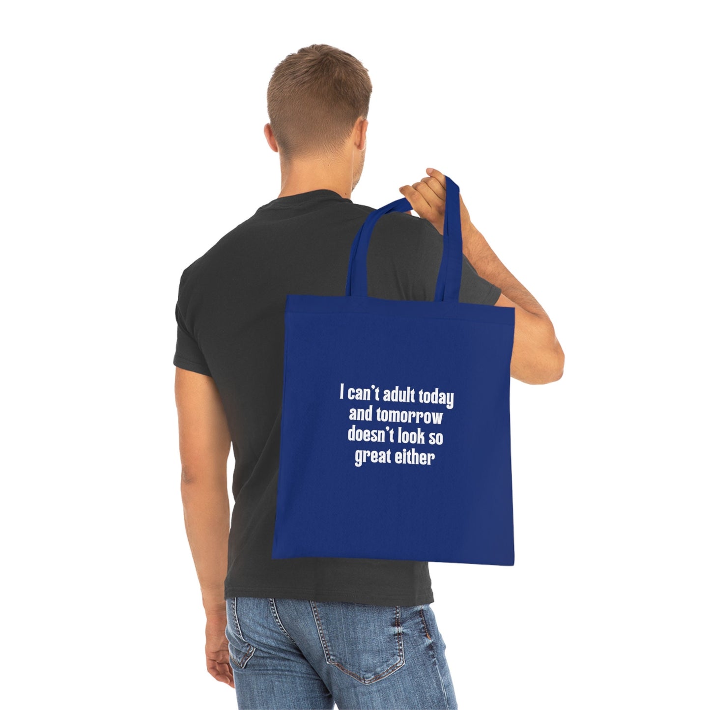 Funny Slogan Cotton Tote Bag, I Cant Adult Today, Tote Shopping Bag