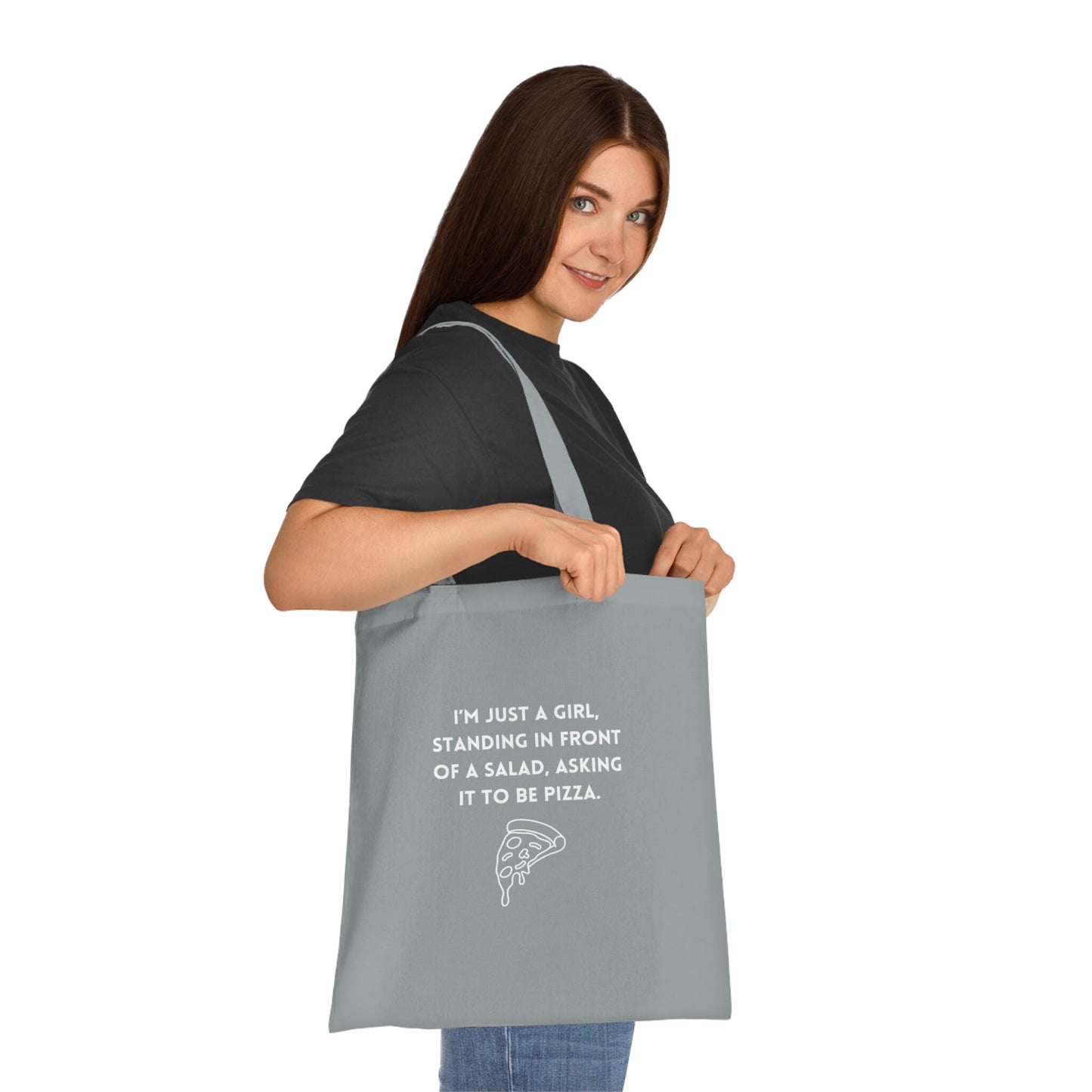 Funny Slogan Cotton Tote Bag, Im Just A Girl, Tote Shopping Bag