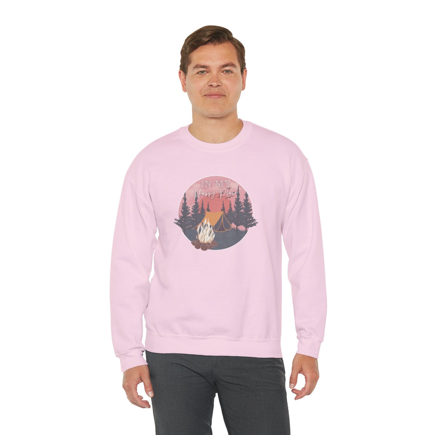 Camping In My Happy Place Sweater, Colourful Sweater, Fall Sweater, Autumn Sweatshirt