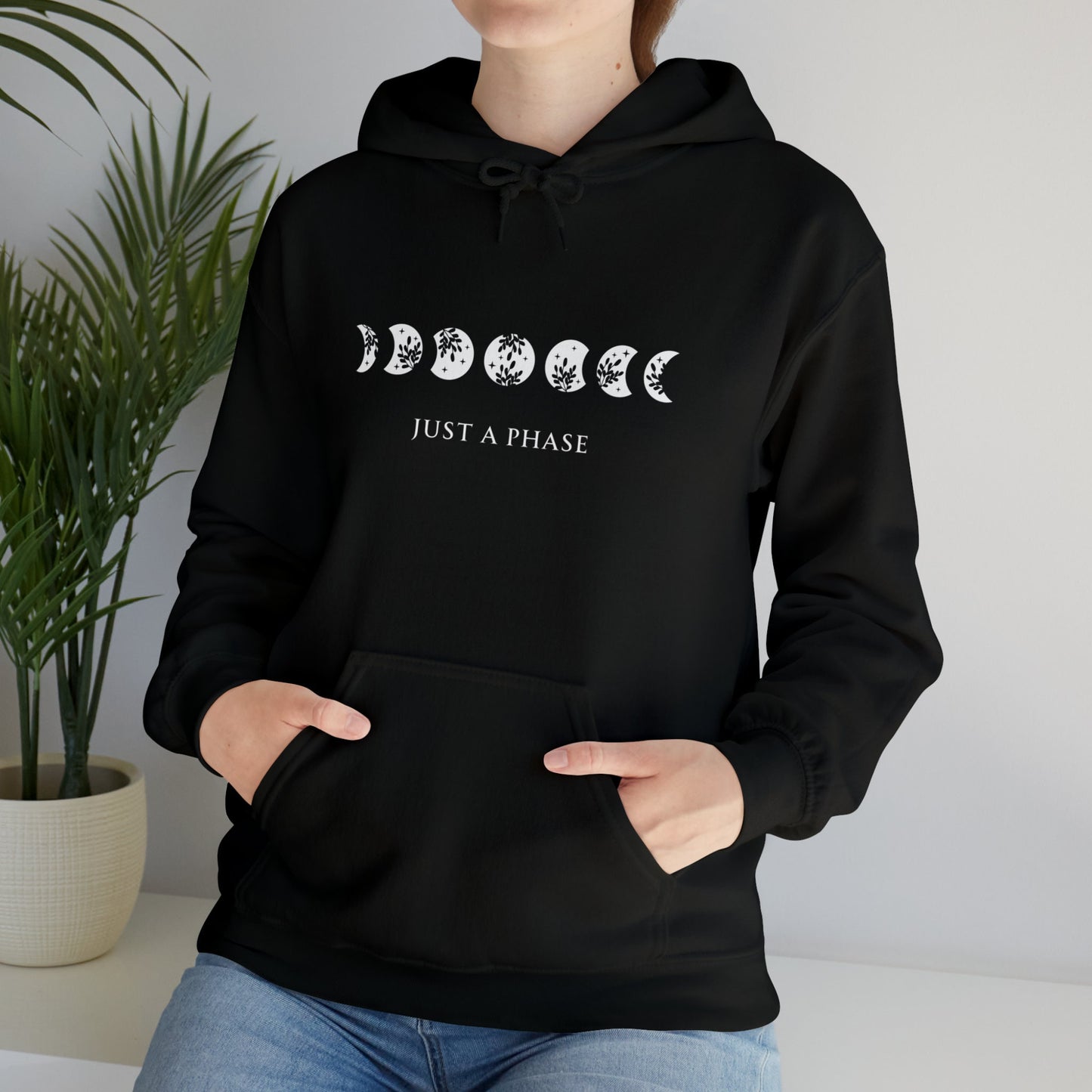 Moon Phases Sweater, Just A Phase Hoodie, Autumn Hooded Sweatshirt, Winter Sweater EUR