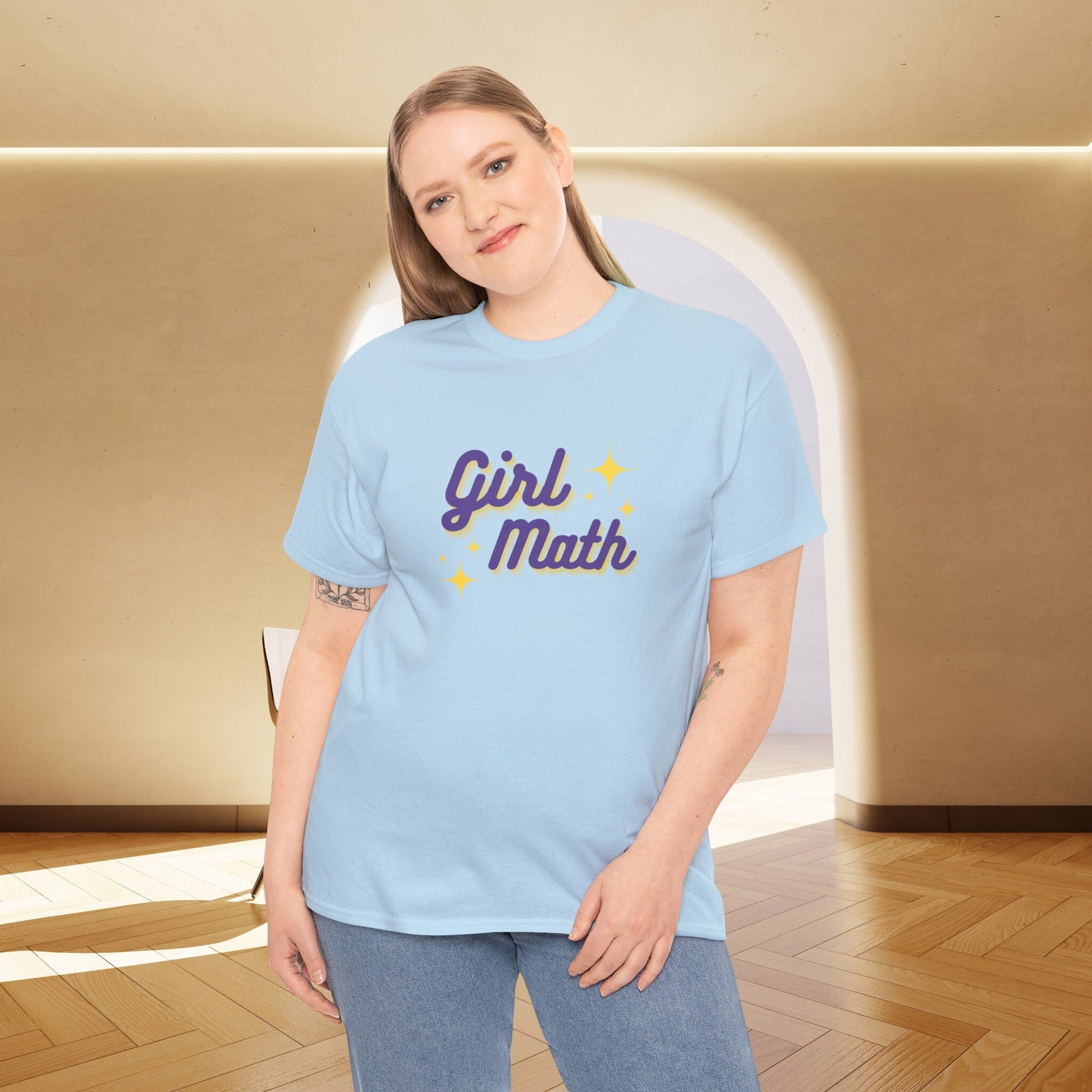 Funny Girl Math T-Shirt, Funny Slogan T-Shirt, Unisex Heavy Cotton T-Shirt