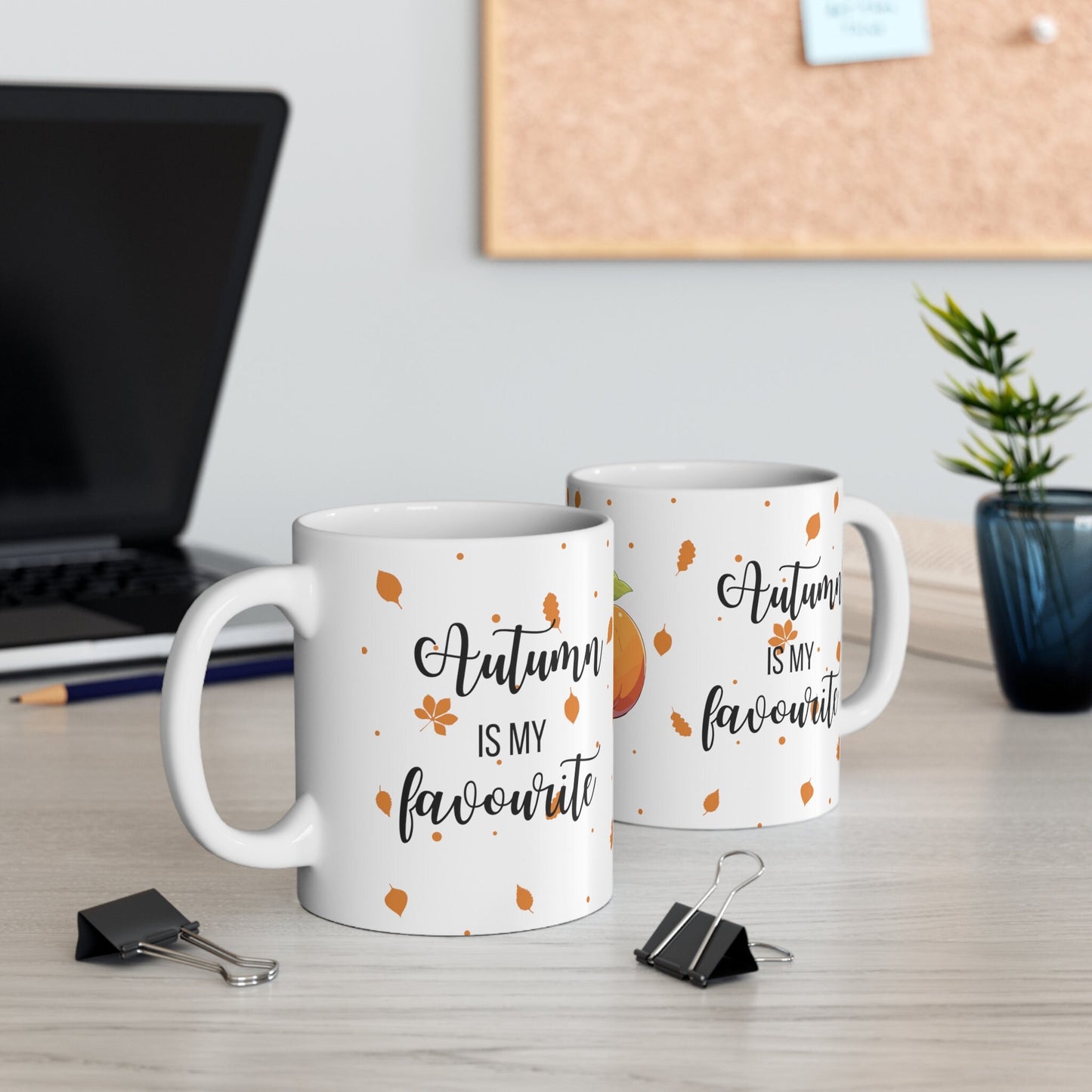 Cute Autumn Is My Faourite Tea Mug, Slogan Tea Mug, Ceramic Mug